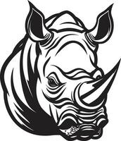 The Rhinos Lullaby Black Vector Logo in Harmonious Beauty Elegant Rhino Song A Timeless Ode in Noir