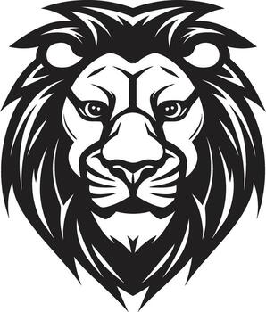 merodeando gracia el negro león emblema excelencia ferocidad soltado un león icono diseño vector