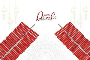 Diwali crackers festival holiday card celebration design vector