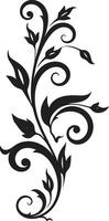 Ornate Black Floral Pattern Black and White Floral Vector