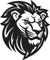 Fierce and Bold Black Lion Vector Logo Icon Savage Majesty A Black Lion in Vector Form