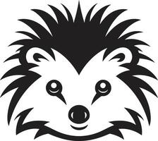 Shadowed Elegance of the Hedgehog Eyes of the Prickly Guardian Minimal Logo vector