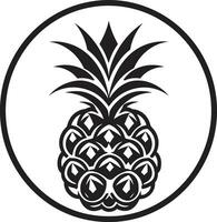 Sleek Pineapple Profile Bold Black Pineapple vector