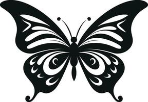 Butterfly in Flight Black Vector Emblem Elegance Takes Wing Black Butterfly Icon