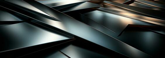 Panoramic metal texture, steel silver background - AI generated image photo