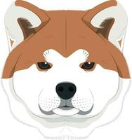 akita inu perro aislado en blanco antecedentes vector ilustración