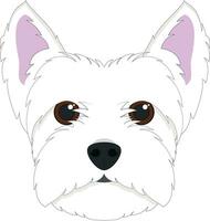 Oeste tierras altas blanco terrier perro aislado en blanco antecedentes vector ilustración