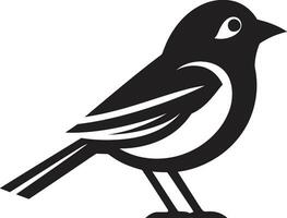 Unique Sparrow Badge Onyx Elegance Vector Bird Icon Subtle Grace