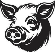 Abstract Piggy Emblem Geometric Pig Design vector