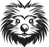 Black Quill Porcupine Emblem Modern Porcupine Crest vector