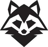 Intricate Raccoon Graphic Badge Graceful Black Raccoon Symbolism vector