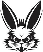 Rabbit Silhouette Monogram Minimalistic Black Hare Crest vector