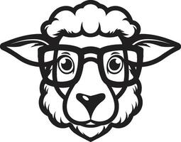 Woolly Majesty Black Sheep Vector Vector Sheep Emblem Finesse in Black