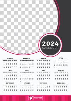 2024 calendar template with free space for any image vector