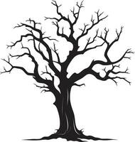 Legacy of Shadows A Lifeless Trees Elegy in Monochrome Silent Symphony Tribute to Decay in Black and White Vector