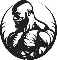 Sleek Muscularity Vector Muscle Silhouette Dynamic Dark Gains Bodybuilder Vector Power