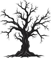 Withered Shadows Silent Artistry of a Lifeless Tree in Vector Eternal Decay Monochromatic Tribute to a Dead Trees Legacy