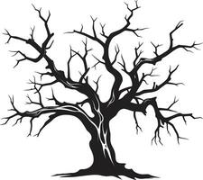 Timeless Repose Monochrome End of a Lifeless Tree Withered Echoes Black Vector Farewell to Natures Decay