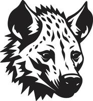 Eyes of the Crafty Carnivore Emblematic Art Black Hyena Silhouette Elegance Defined vector