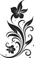 negro floral Arte deco negro floral Arte Nouveau vector