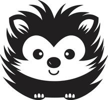 Silhouette of a Spiky Defender Vectorized Monochrome Hedgehog Icon vector