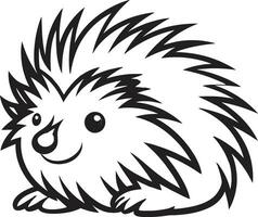Porcupine Spike Iconic Branding Porcupine Quill Monochrome Badge vector