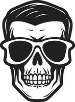 Slick Urban Charm Monochromatic Skullhead Swagger Elegance in Darkness Cool Black Vector Skullhead