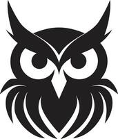 Enchanted Owl Emblem Feathery Owl Graphic Symbol vector