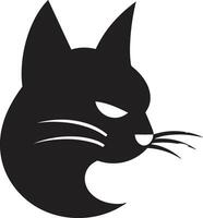 Panthers Majesty in Monochrome Silhouette of a Whiskered Kitty vector