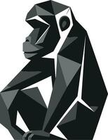 Simian Crest Design Modern Monkey Insignia vector