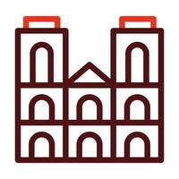 Notre Dame Vector Thick Line Two Color Icons For Personal And Commercial Use.