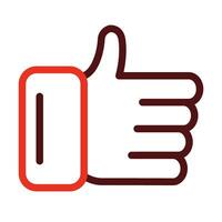 Thumbs Up Vector Thick Line Two Color Icons For Personal And Commercial Use.