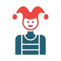 Jester Vector Glyph Two Color Icon For Personal And Commercial Use.