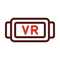 Vr Glasses Vector Thick Line Two Color Icons For Personal And Commercial Use.