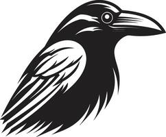 Abstract Crow Vector Icon Premium Raven Monochrome Symbol