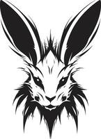 Premium Rabbit Monochrome Symbol Intricate Bunny Crest Design vector