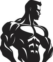 Monolithic Muscles Vector Bodybuilder Royalty Unseen Powerhouse Black Vector Fitness