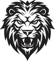 Elegant Dominance Black Vector Lion Emblem Hunt in Style Pouncing Majesty in Lion Icon