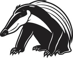 Sleek Black Vector Anteater Icon Logo A Modern Masterpiece Elegant Anteater Emblem Black Vector Logo Design
