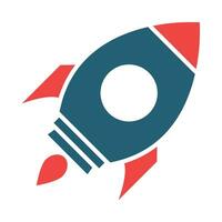 Rocket Vector Glyph Two Color Icon For Personal And Commercial Use.