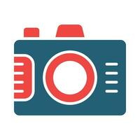 Digital Camera Vector Glyph Two Color Icon For Personal And Commercial Use.