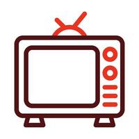 Television Vector Thick Line Two Color Icons For Personal And Commercial Use.