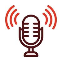 Podcast Vector Thick Line Two Color Icons For Personal And Commercial Use.