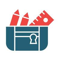Pencil Case Vector Glyph Two Color Icon For Personal And Commercial Use.