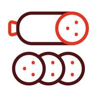 Pepperoni Vector Thick Line Two Color Icons For Personal And Commercial Use.