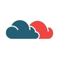 Cloud Vector Glyph Two Color Icon For Personal And Commercial Use.