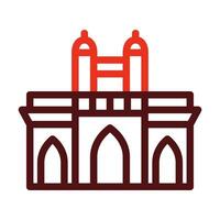 Mumbai Vector Thick Line Two Color Icons For Personal And Commercial Use.