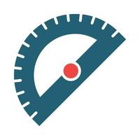 Protractor Vector Glyph Two Color Icon For Personal And Commercial Use.