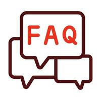 FAQ Vector Thick Line Two Color Icons For Personal And Commercial Use.
