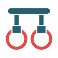 Gymnastic Rings Vector Glyph Two Color Icon For Personal And Commercial Use.